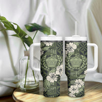 Tongan Kupesi Ngatu Hibiscus Vintage Motif Tumbler With Handle