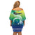Malpampa Vanuatu Family Matching Off Shoulder Short Dress and Hawaiian Shirt Hibiscus Sand Drawing with Pacific Pattern