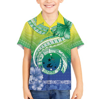 Malpampa Vanuatu Family Matching Summer Maxi Dress and Hawaiian Shirt Hibiscus Sand Drawing with Pacific Pattern