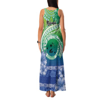 Malpampa Vanuatu Family Matching Tank Maxi Dress and Hawaiian Shirt Hibiscus Sand Drawing with Pacific Pattern
