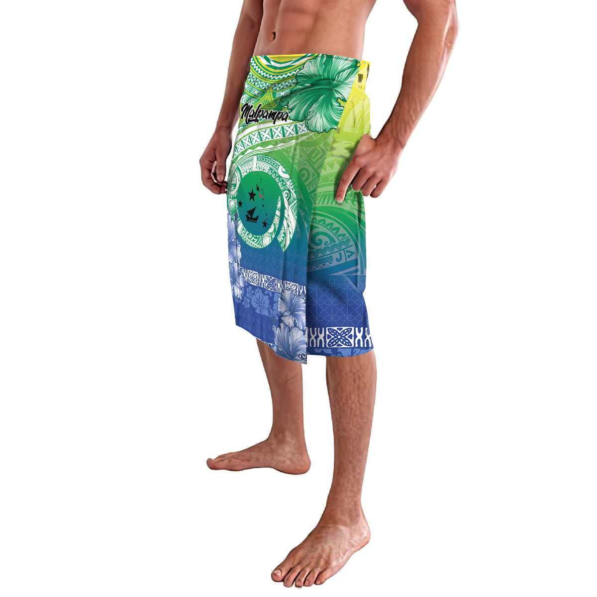 Malpampa Vanuatu Lavalava Hibiscus Sand Drawing with Pacific Pattern