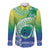 Malpampa Vanuatu Long Sleeve Button Shirt Hibiscus Sand Drawing with Pacific Pattern