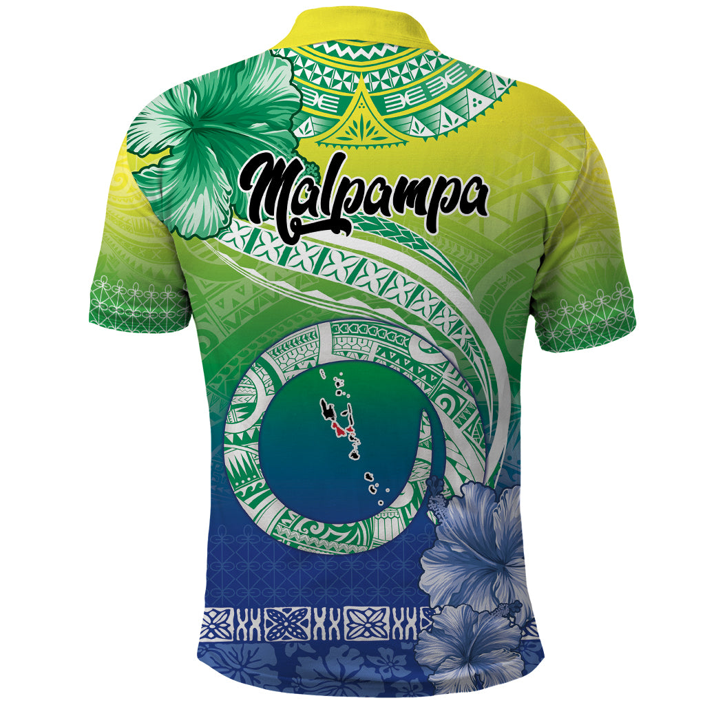 Malpampa Vanuatu Polo Shirt Hibiscus Sand Drawing with Pacific Pattern LT9 - Polynesian Pride