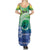 Malpampa Vanuatu Summer Maxi Dress Hibiscus Sand Drawing with Pacific Pattern