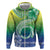 Malpampa Vanuatu Zip Hoodie Hibiscus Sand Drawing with Pacific Pattern