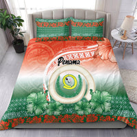 Penama Vanuatu Bedding Set Hibiscus Sand Drawing with Pacific Pattern