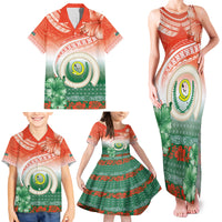Penama Vanuatu Family Matching Tank Maxi Dress and Hawaiian Shirt Hibiscus Sand Drawing with Pacific Pattern