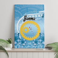 Sanma Vanuatu Canvas Wall Art Hibiscus Sand Drawing with Pacific Pattern