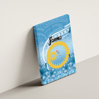 Sanma Vanuatu Canvas Wall Art Hibiscus Sand Drawing with Pacific Pattern