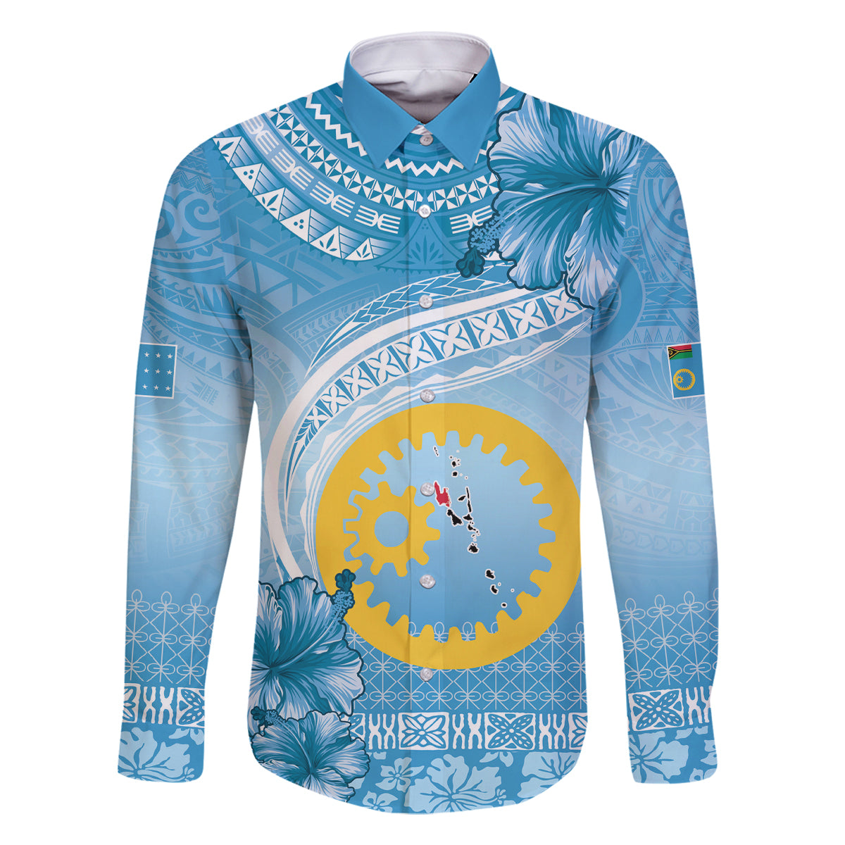 Sanma Vanuatu Family Matching Tank Maxi Dress and Hawaiian Shirt Hibiscus Sand Drawing with Pacific Pattern