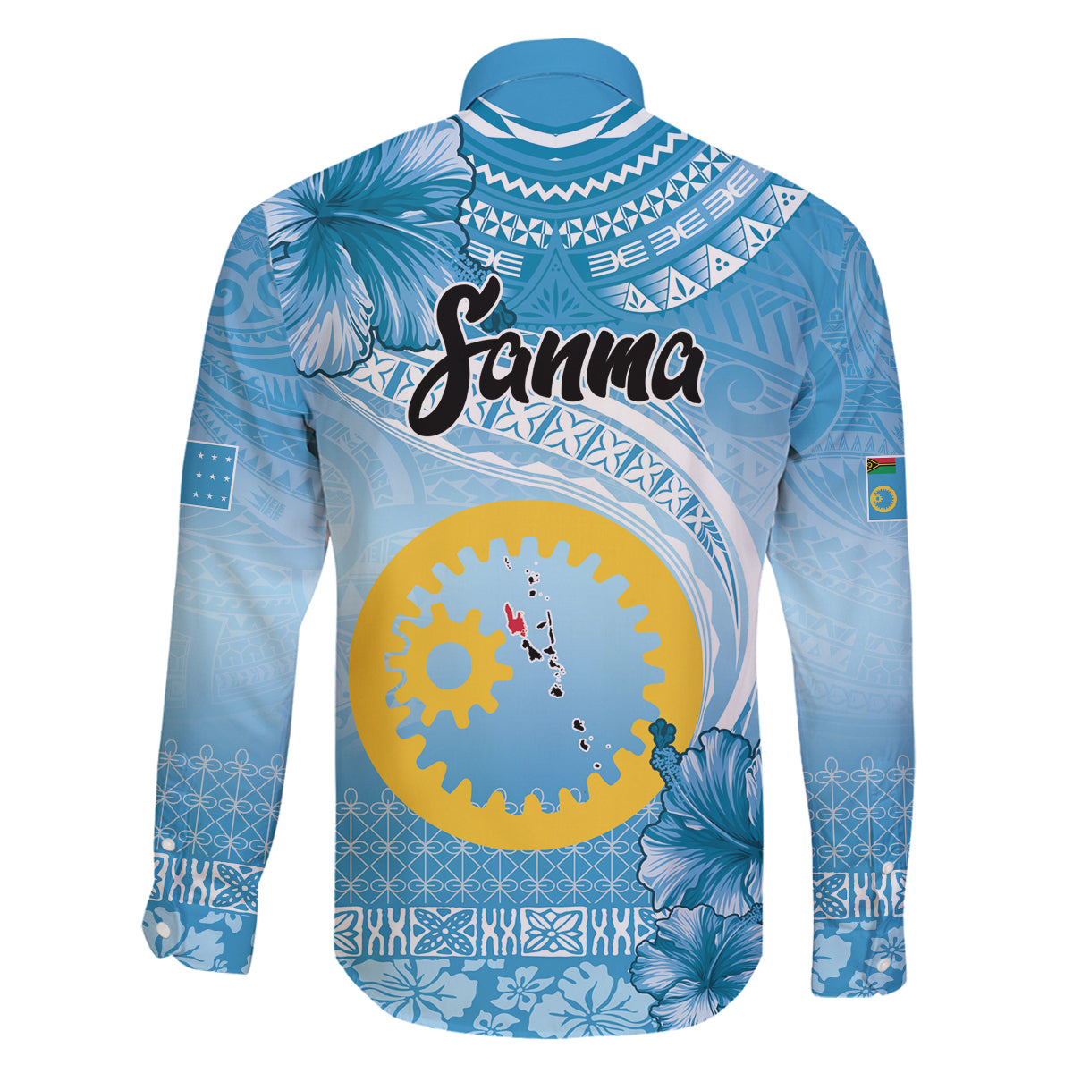 Sanma Vanuatu Family Matching Tank Maxi Dress and Hawaiian Shirt Hibiscus Sand Drawing with Pacific Pattern