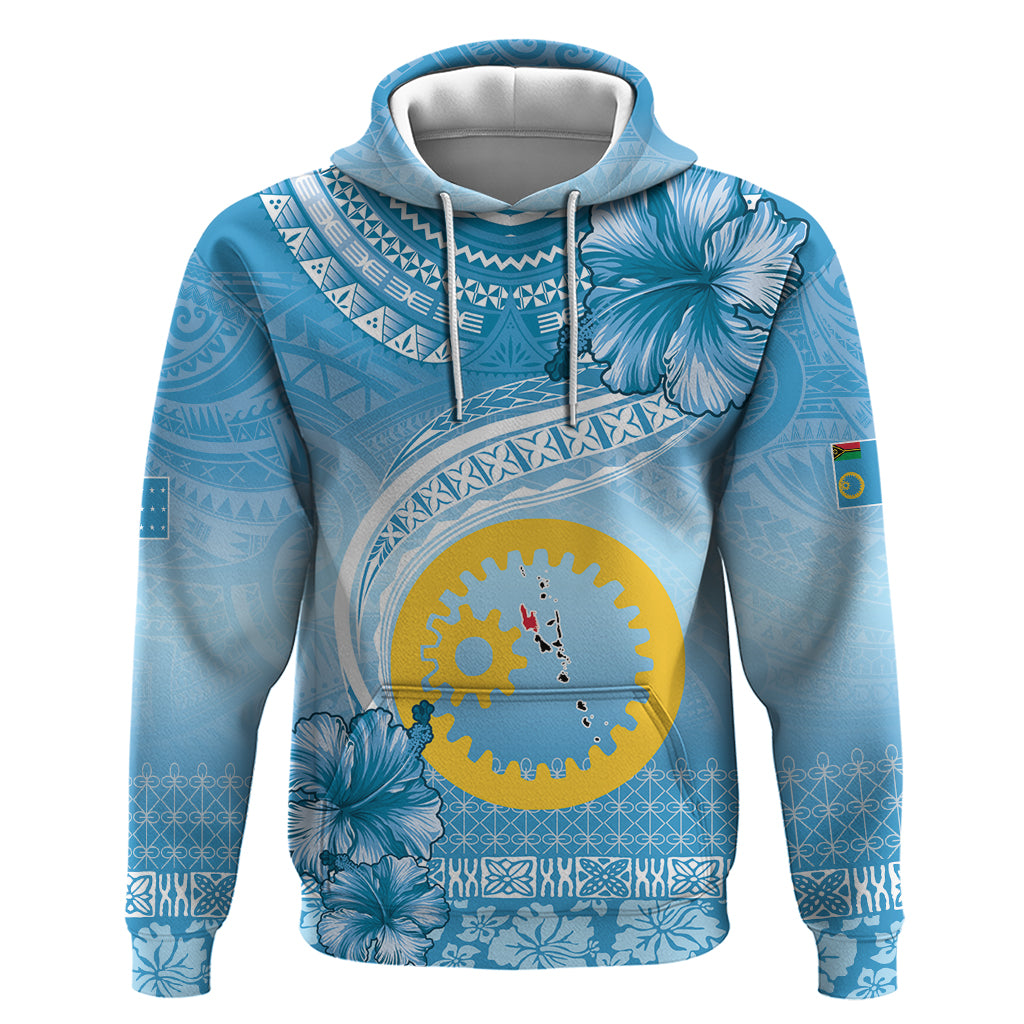 Sanma Vanuatu Hoodie Hibiscus Sand Drawing with Pacific Pattern