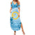 Sanma Vanuatu Summer Maxi Dress Hibiscus Sand Drawing with Pacific Pattern