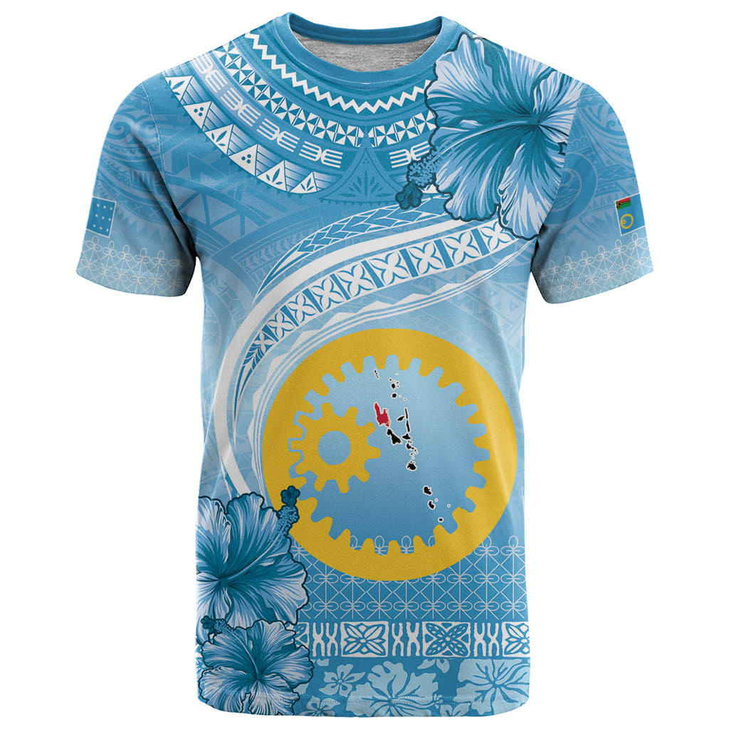 Sanma Vanuatu T Shirt Hibiscus Sand Drawing with Pacific Pattern