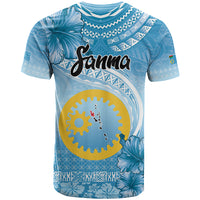 Sanma Vanuatu T Shirt Hibiscus Sand Drawing with Pacific Pattern