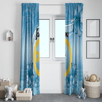 Sanma Vanuatu Window Curtain Hibiscus Sand Drawing with Pacific Pattern