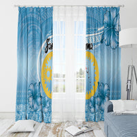 Sanma Vanuatu Window Curtain Hibiscus Sand Drawing with Pacific Pattern
