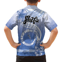 Shefa Vanuatu Family Matching Tank Maxi Dress and Hawaiian Shirt Hibiscus Sand Drawing with Pacific Pattern