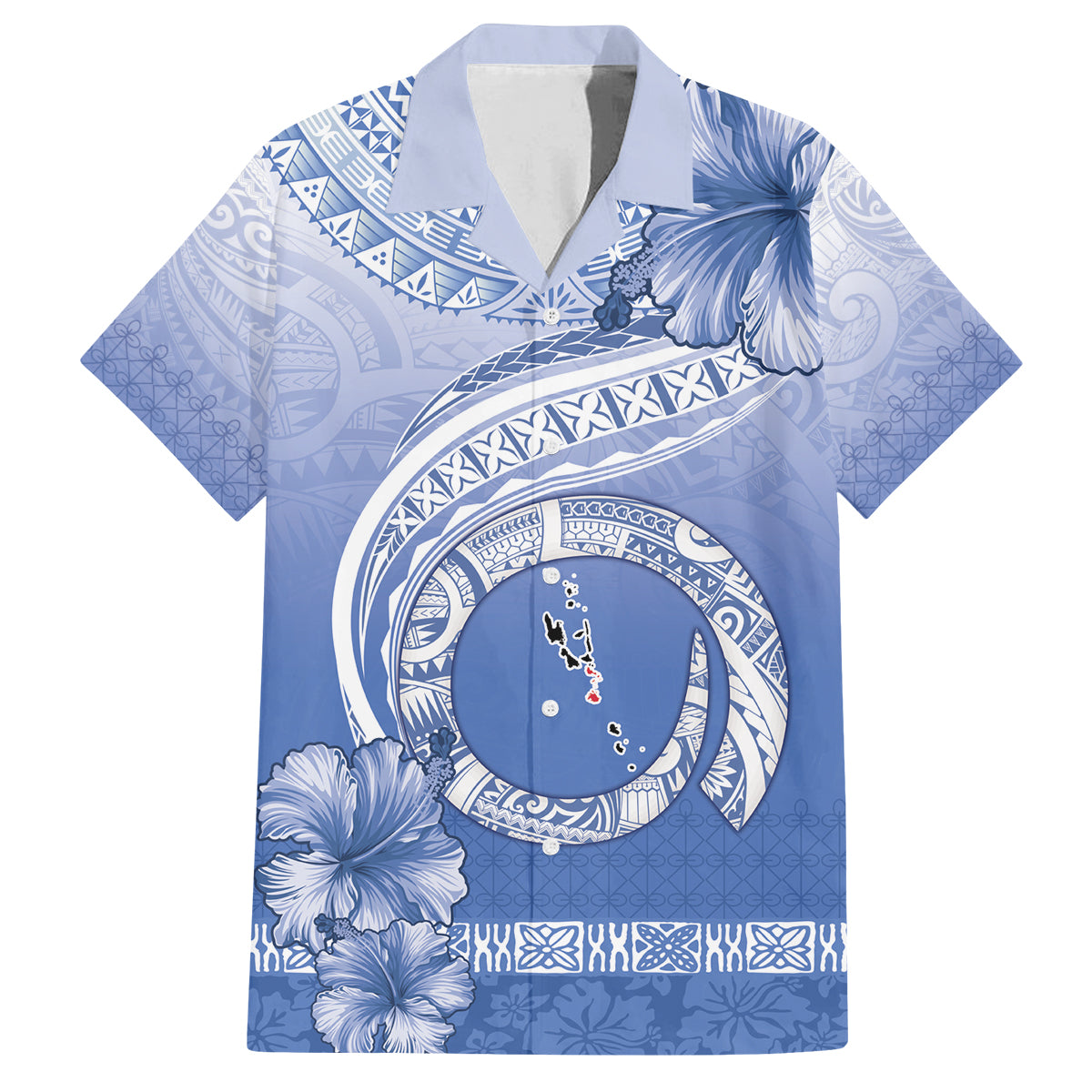 Shefa Vanuatu Family Matching Tank Maxi Dress and Hawaiian Shirt Hibiscus Sand Drawing with Pacific Pattern