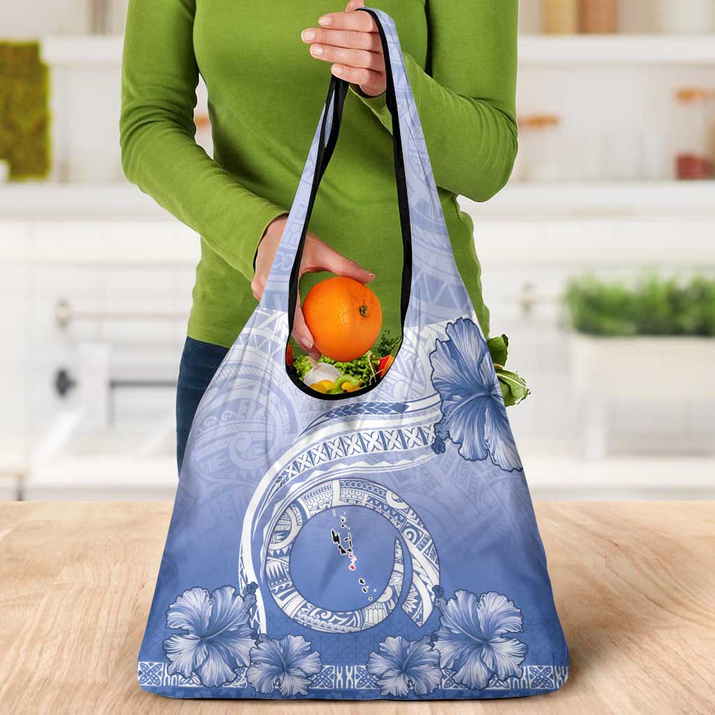 Shefa Vanuatu Grocery Bag Hibiscus Sand Drawing with Pacific Pattern