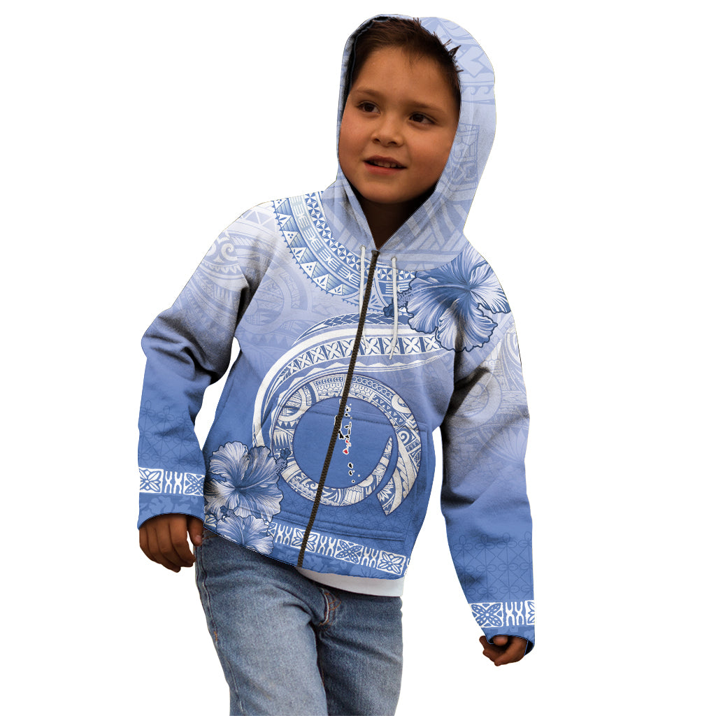 Shefa Vanuatu Kid Hoodie Hibiscus Sand Drawing with Pacific Pattern