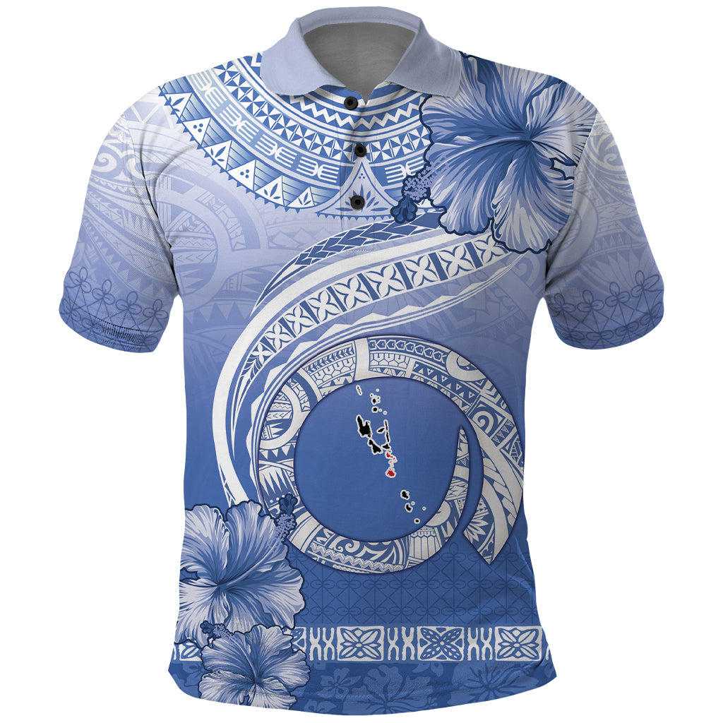 Shefa Vanuatu Polo Shirt Hibiscus Sand Drawing with Pacific Pattern
