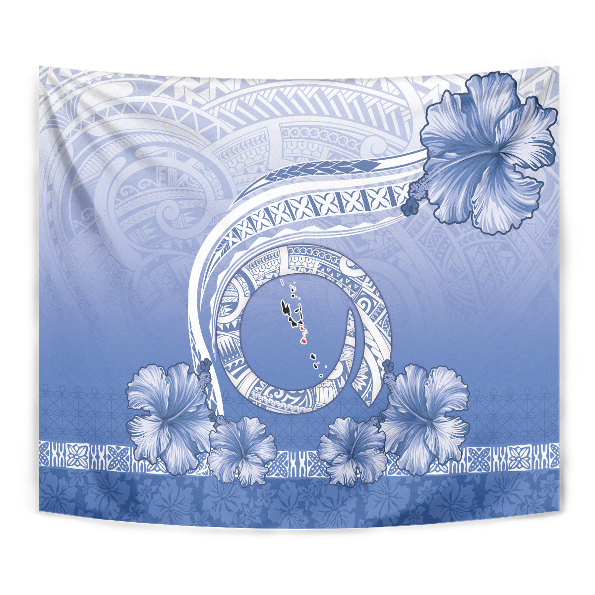 Shefa Vanuatu Tapestry Hibiscus Sand Drawing with Pacific Pattern