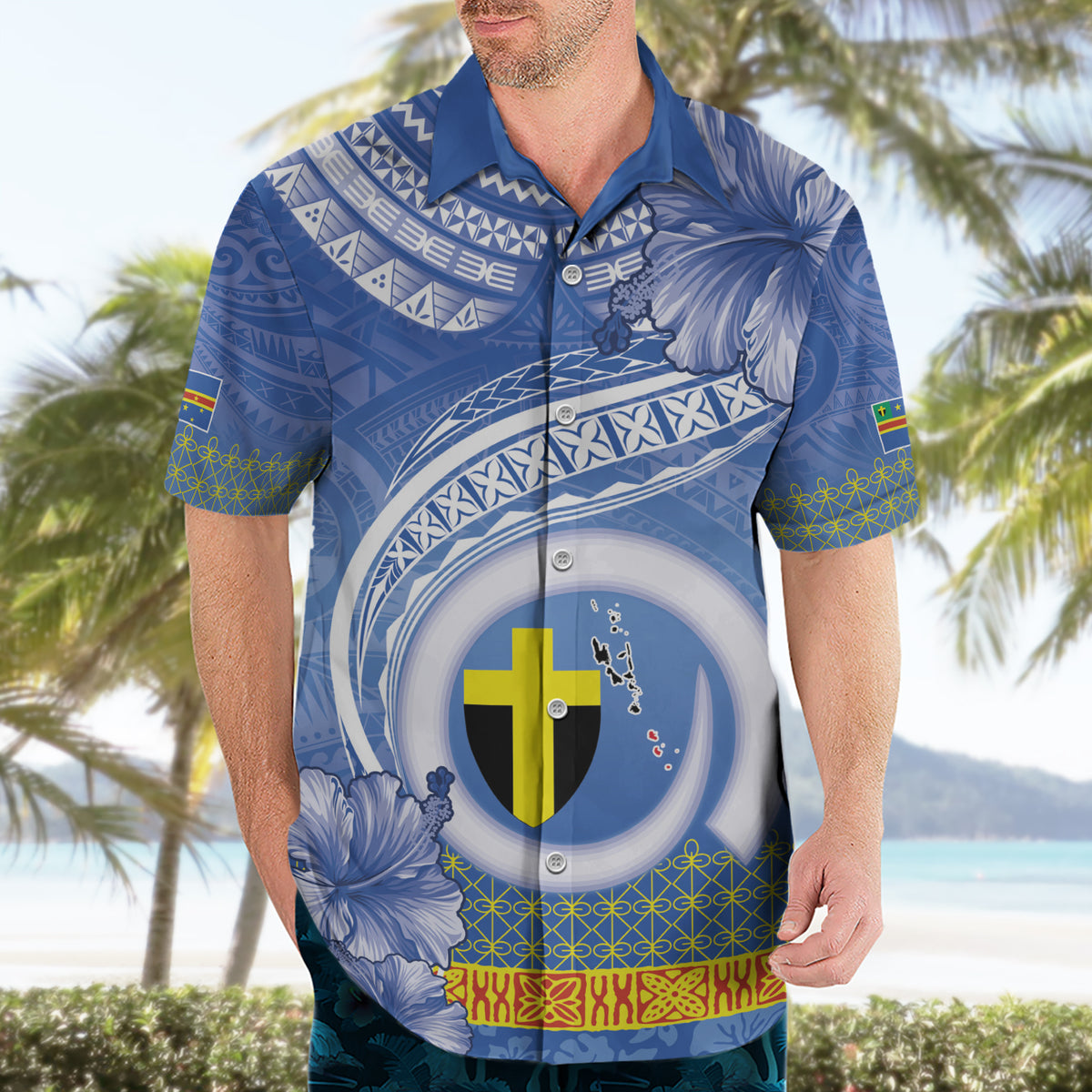 Tafea Vanuatu Hawaiian Shirt Hibiscus Sand Drawing with Pacific Pattern