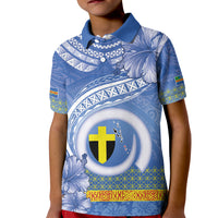Tafea Vanuatu Kid Polo Shirt Hibiscus Sand Drawing with Pacific Pattern