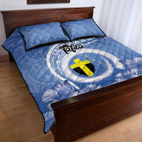 Tafea Vanuatu Quilt Bed Set Hibiscus Sand Drawing with Pacific Pattern
