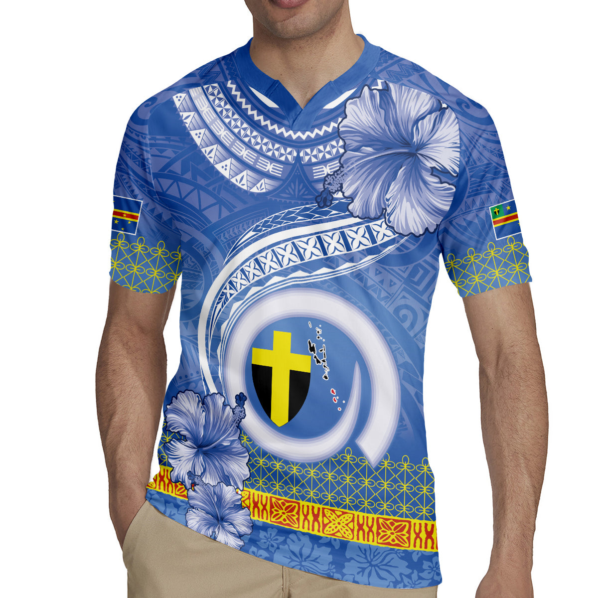 Tafea Vanuatu Rugby Jersey Hibiscus Sand Drawing with Pacific Pattern
