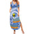 Tafea Vanuatu Summer Maxi Dress Hibiscus Sand Drawing with Pacific Pattern