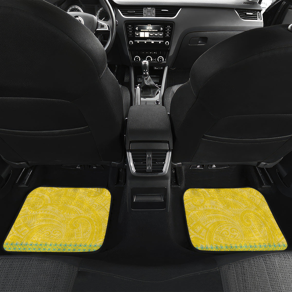 Torba Vanuatu Car Mats Hibiscus Sand Drawing with Pacific Pattern