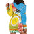 Torba Vanuatu Hoodie Dress Hibiscus Sand Drawing with Pacific Pattern