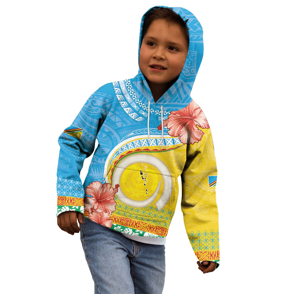 Torba Vanuatu Kid Hoodie Hibiscus Sand Drawing with Pacific Pattern