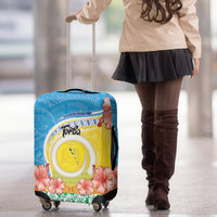 Torba Vanuatu Luggage Cover Hibiscus Sand Drawing with Pacific Pattern
