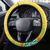 Torba Vanuatu Steering Wheel Cover Hibiscus Sand Drawing with Pacific Pattern