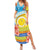 Torba Vanuatu Summer Maxi Dress Hibiscus Sand Drawing with Pacific Pattern