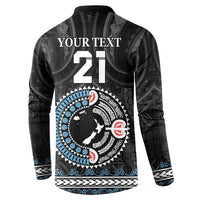 Custom Fiji and New Zealand Button Sweatshirt Maori Fern Mix Tapa Tribal Unique LT9 - Polynesian Pride