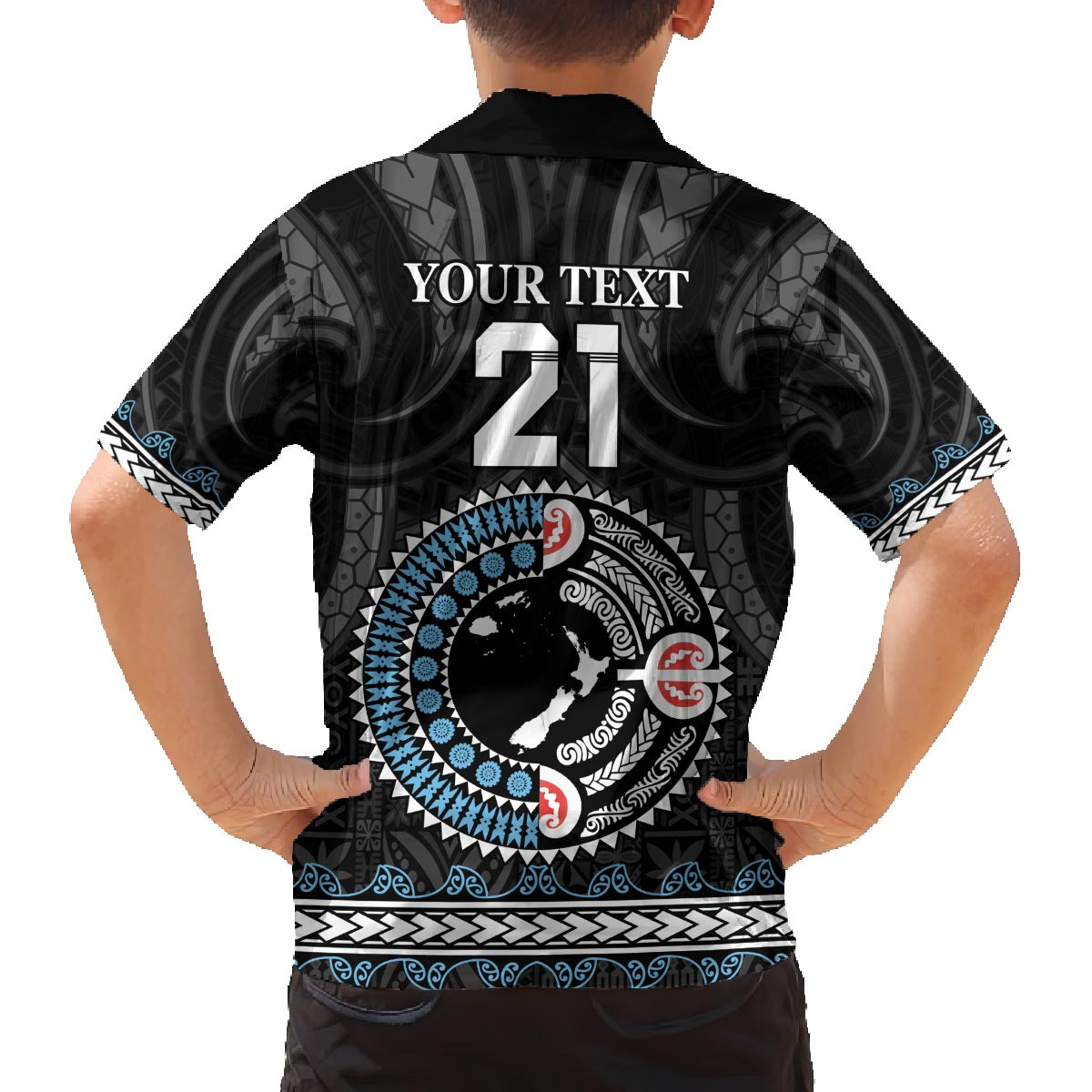 Custom Fiji and New Zealand Family Matching Off The Shoulder Long Sleeve Dress and Hawaiian Shirt Maori Fern Mix Tapa Tribal Unique LT9 - Polynesian Pride
