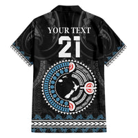 Custom Fiji and New Zealand Family Matching Off The Shoulder Long Sleeve Dress and Hawaiian Shirt Maori Fern Mix Tapa Tribal Unique LT9 - Polynesian Pride