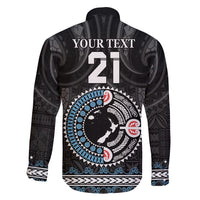 Custom Fiji and New Zealand Family Matching Off Shoulder Short Dress and Hawaiian Shirt Maori Fern Mix Tapa Tribal Unique