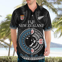 Custom Fiji and New Zealand Hawaiian Shirt Maori Fern Mix Tapa Tribal Unique LT9 - Polynesian Pride