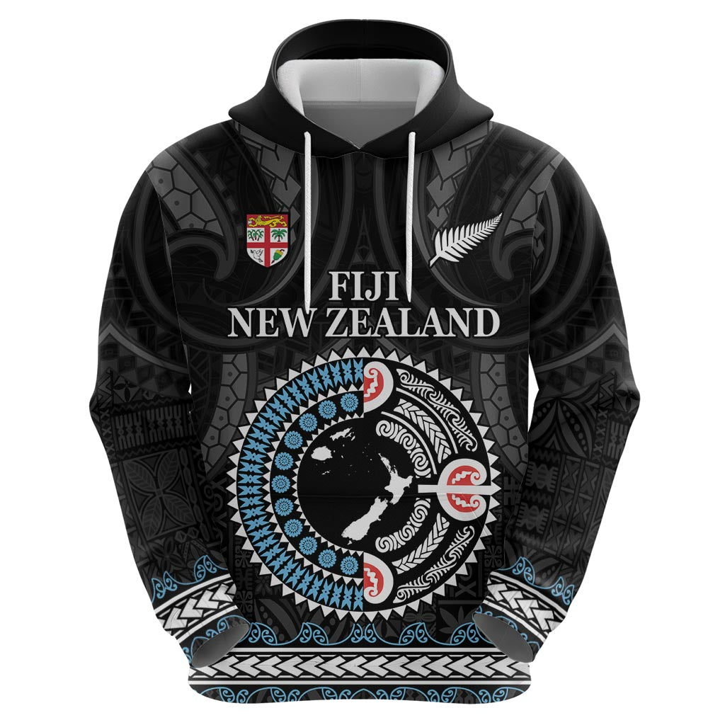 Custom Fiji and New Zealand Hoodie Maori Fern Mix Tapa Tribal Unique LT9 - Polynesian Pride