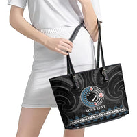 Custom Fiji and New Zealand Leather Tote Bag Maori Fern Mix Tapa Tribal Unique LT9 - Polynesian Pride