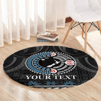 Custom Fiji and New Zealand Round Carpet Maori Fern Mix Tapa Tribal Unique LT9 - Polynesian Pride