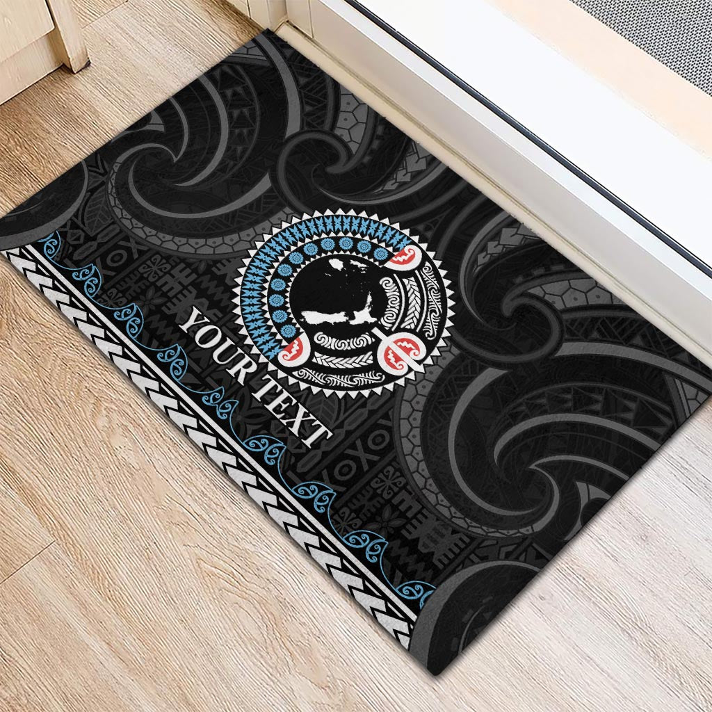 Custom Fiji and New Zealand Rubber Doormat Maori Fern Mix Tapa Tribal Unique LT9 - Polynesian Pride