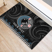 Custom Fiji and New Zealand Rubber Doormat Maori Fern Mix Tapa Tribal Unique LT9 - Polynesian Pride