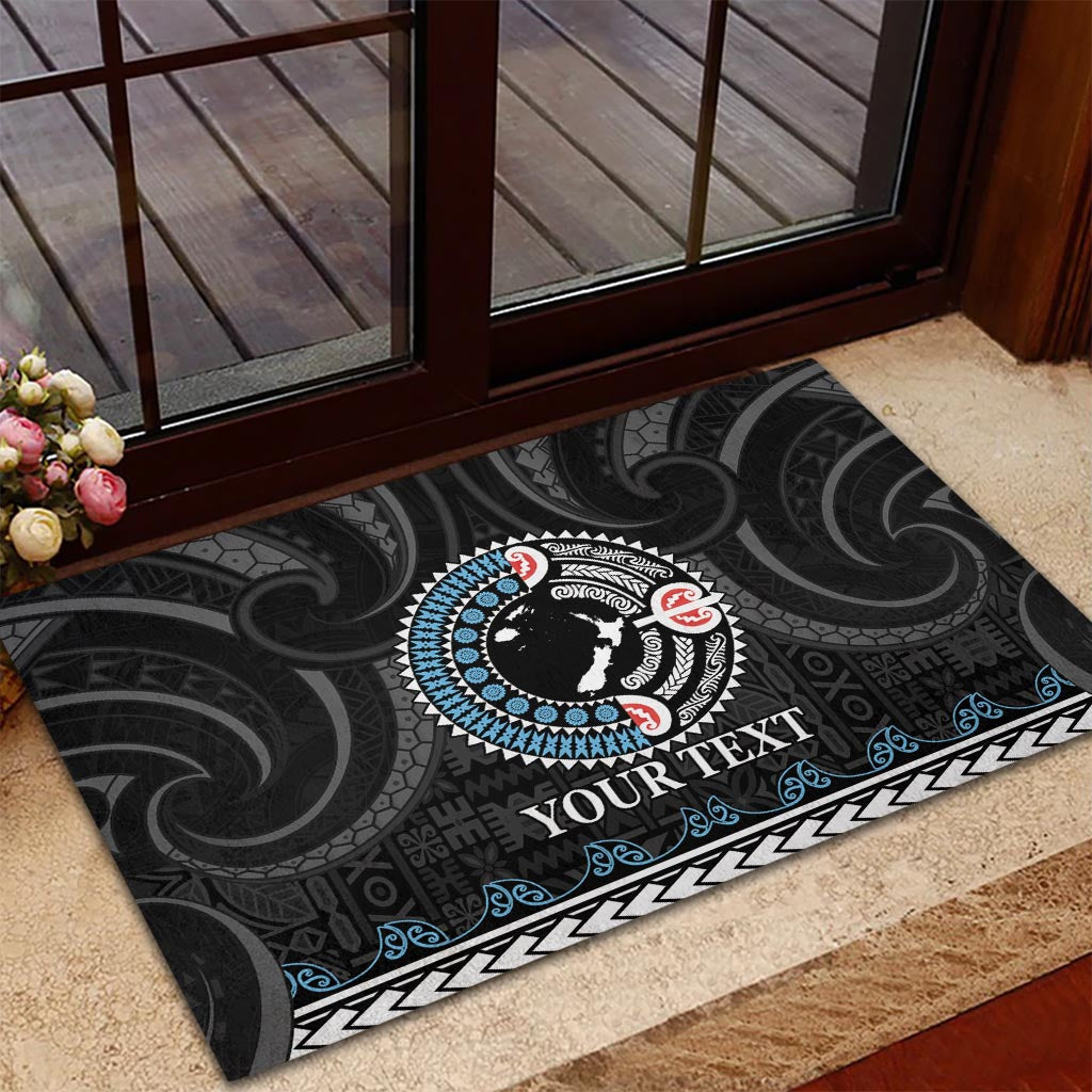 Custom Fiji and New Zealand Rubber Doormat Maori Fern Mix Tapa Tribal Unique LT9 - Polynesian Pride