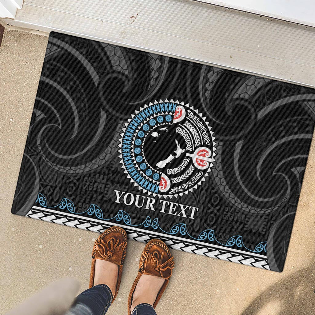 Custom Fiji and New Zealand Rubber Doormat Maori Fern Mix Tapa Tribal Unique LT9 - Polynesian Pride